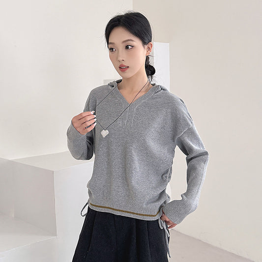 Comfortable Oversized Hooded Long Sleeve Knit Sweater for Women Casual Loose Fit Original DesignHigh-End Style